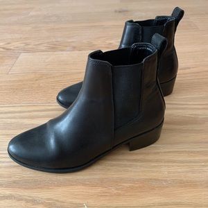 Steve Madden Dover Black Leather Boots Size 8.5